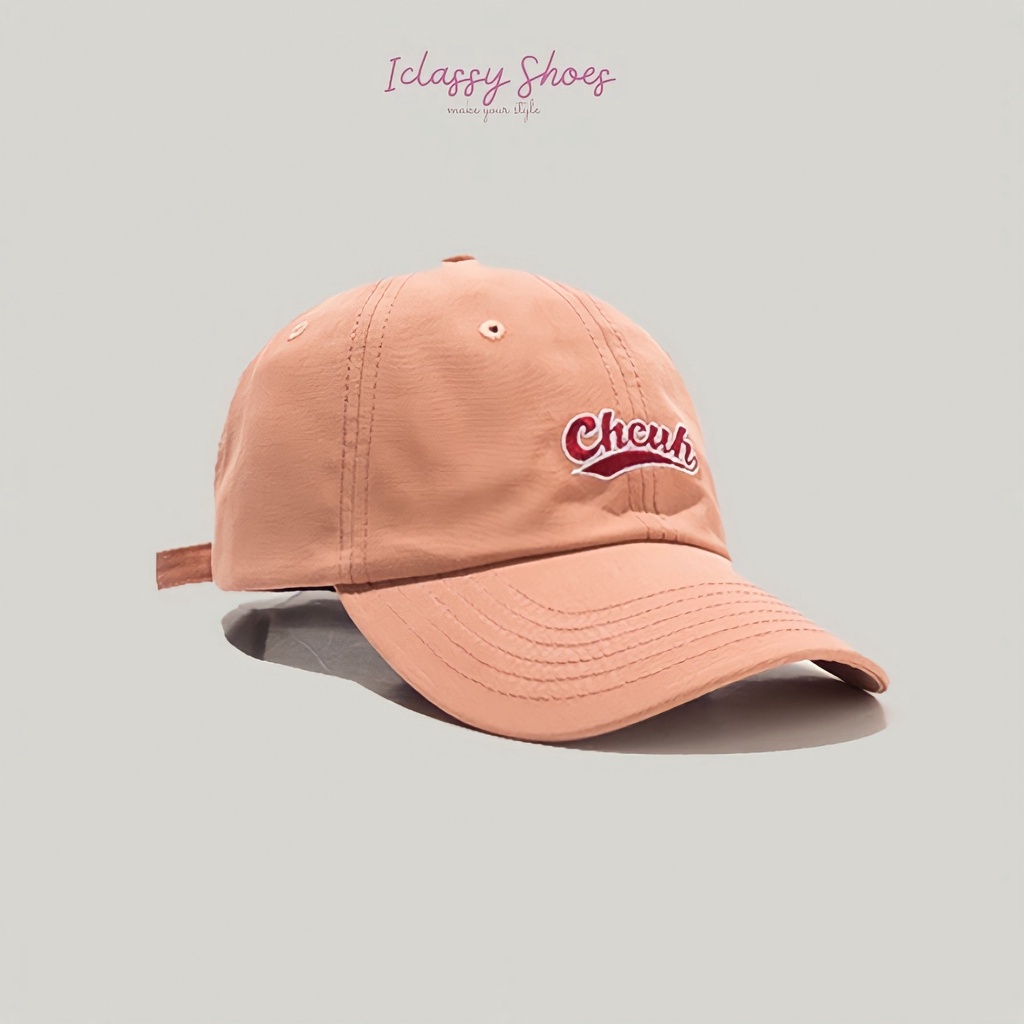 Mũ Lưỡi Trai Ulzzang Unisex Vải Cotton Cao Cấp Trơn, Nón Thêu Chữ Chcuh 5 Màu Phong Cách Hàn Quốc - Iclassy_shoes