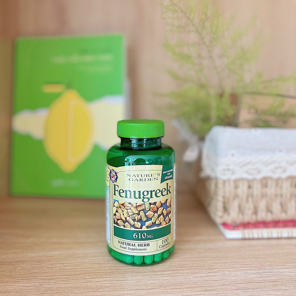 Viên uống lợi sữa Cỏ cà ri Natures Garde Fenugreek 610mg, Anh  tăng cường dưỡng chất trong sữa cho mẹ sau sinh