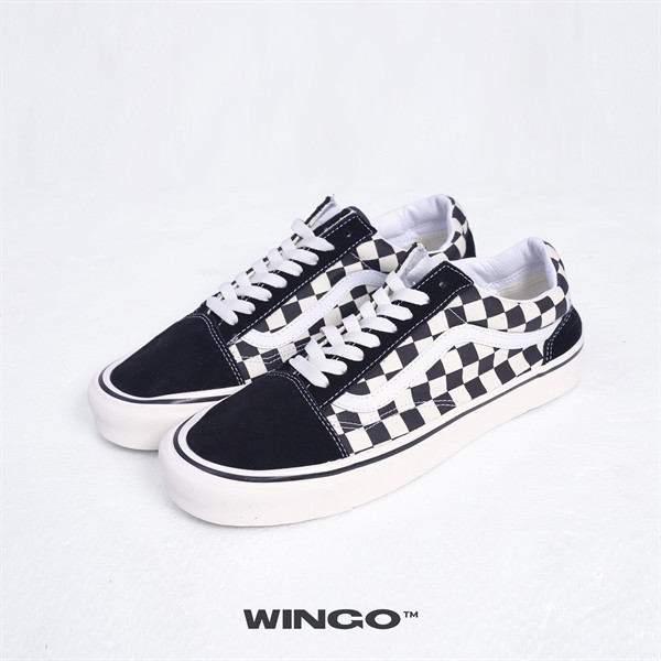 (giày chính hãng)Vans Old Skool 36 DX Anaheim Factory Checkerboard Black