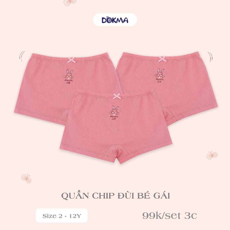 [Dokma] Set 3 chiếc QUẦN CHÍP đùi cao cấp bé gái size 2-8Y