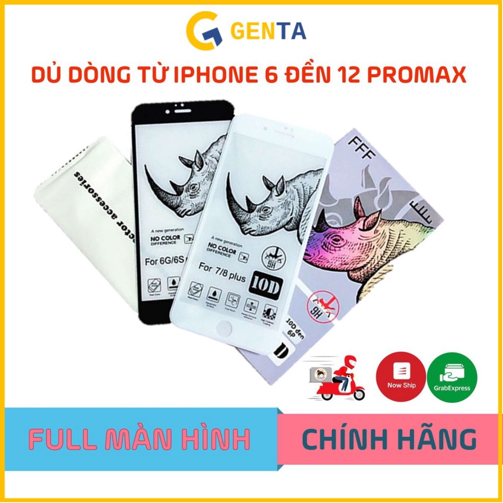 Kính cường lực iPhone 10D Tê Giác Full màn - Chính Hãng - Siêu Bền