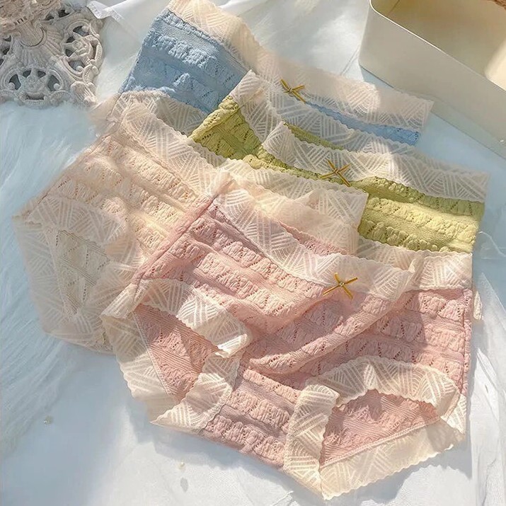 Quần lót ren Mina đính nơ, quần chip ngọt ngào sexy QR.168