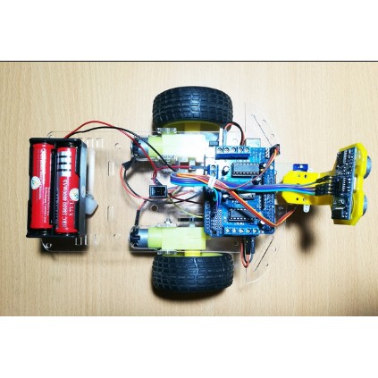 combo Xe tự hành dùng cảm biến siêu âm+ bộ Arduino+ khung xe. Tự lắp ráp DIY
