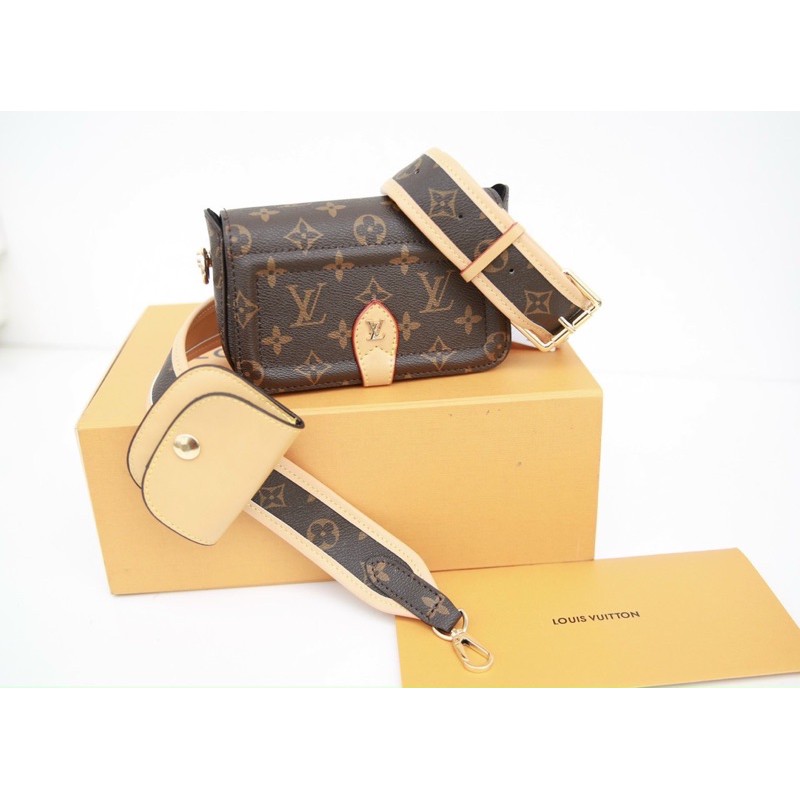 Set LV kèm ví fullbox nguyên seal size 16 da lì quai bản to