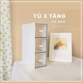 Tủ Mini, Decor Bàn Học, 3 Ngăn Kéo, Tủ Mini Để Bàn, Hộp Nhựa