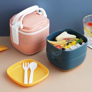 Hộp Đựng Cơm 2 Tầng 3 Ngăn Chịu Nhiệt - Kèm Bộ Muỗng Và Nĩa