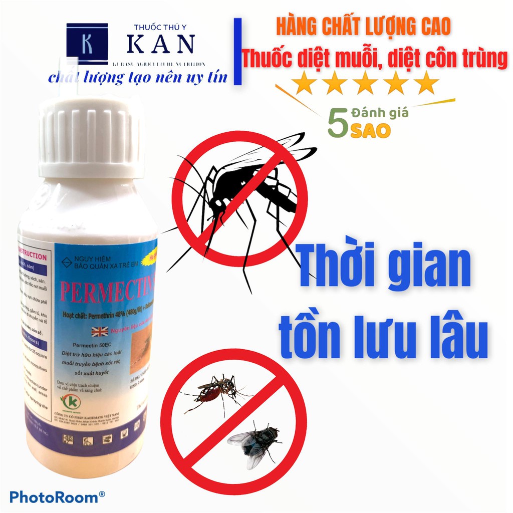 Chế phẩm diệt muỗi, ruồi, côn trùng các loại permethrim 50 hàng nhập khẩu anh quốc