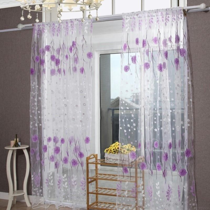 Rèm Cửa Vải Tuyn Họa Tiết Hoa 100x200cm