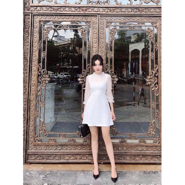 Đầm tiểu thư phối ren | BigBuy360 - bigbuy360.vn
