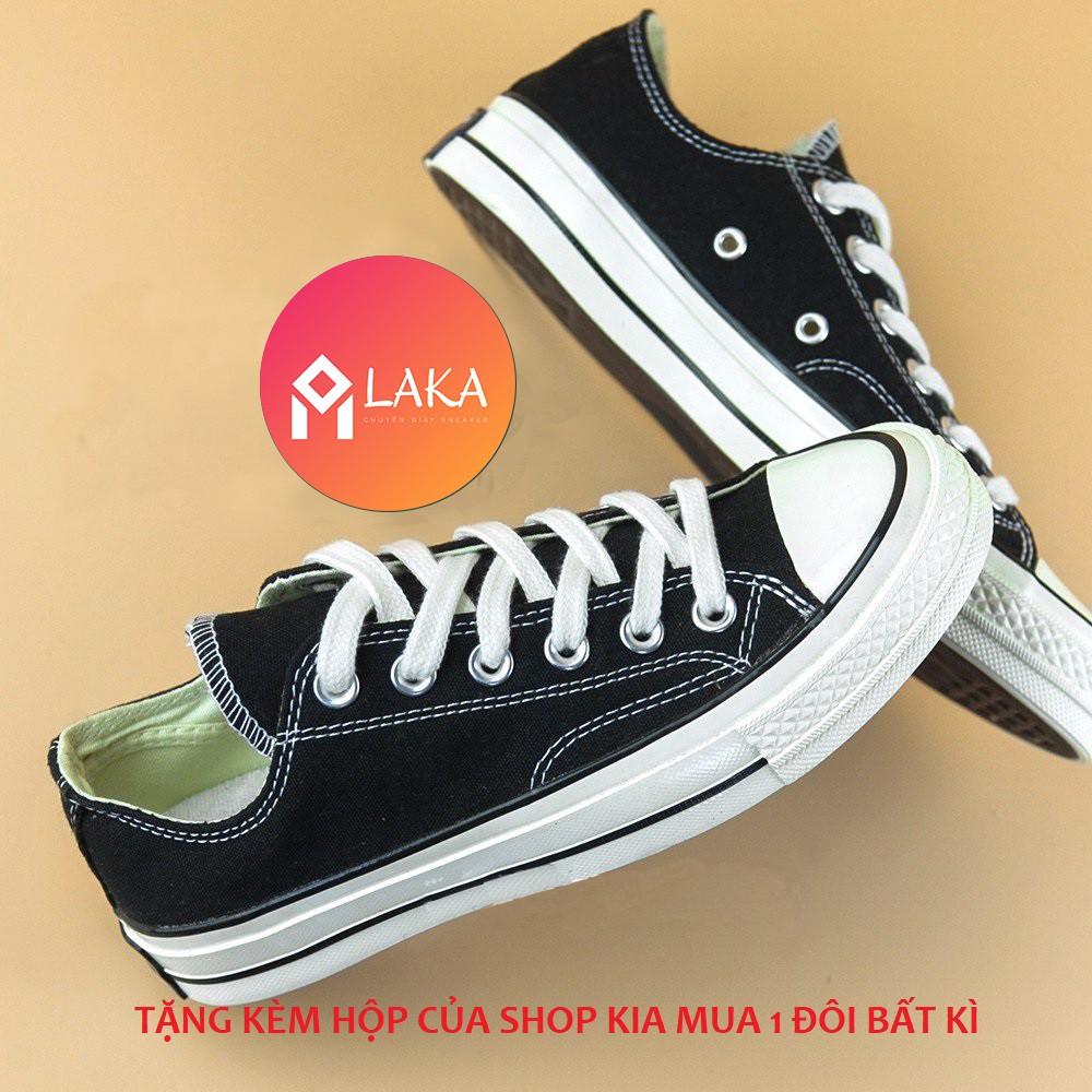 GIÀY THỂ THAO NAM NỮ CONVESE  ĐEN CỔ THẤP [ TẶNG KÈM HỘP+ VỚ]