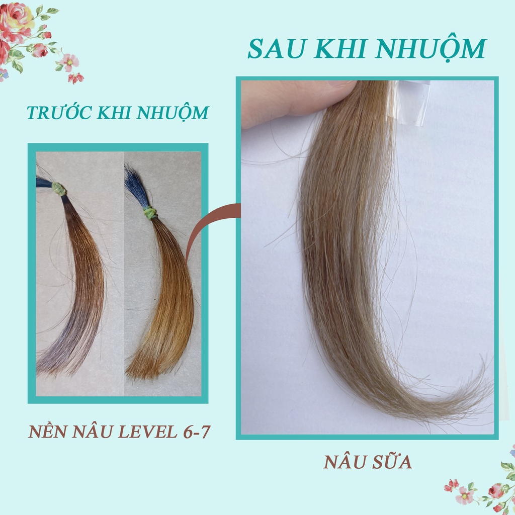 Thuốc nhuộm tóc màu NÂU SỮA - Lên Từ Nền Nâu - KHÔNG TẨY