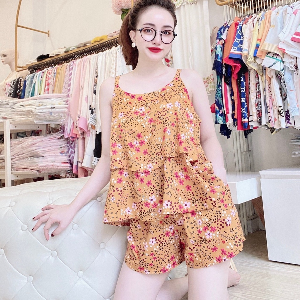 Đồ ngủ sexy nữ hai 2 dây gợi cảm hiệu mai ngô, đồ bộ lanh mặc nhà bigsize nữ dễ thương - yenbeauty đồ mặc nhà cao cấp