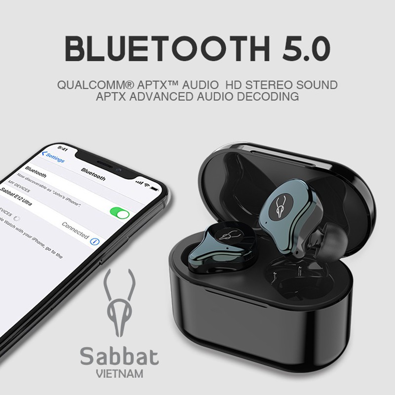 Tai nghe buetooth Sabbat E12 ultra phiên bản mạ màu kim loại chính hãng