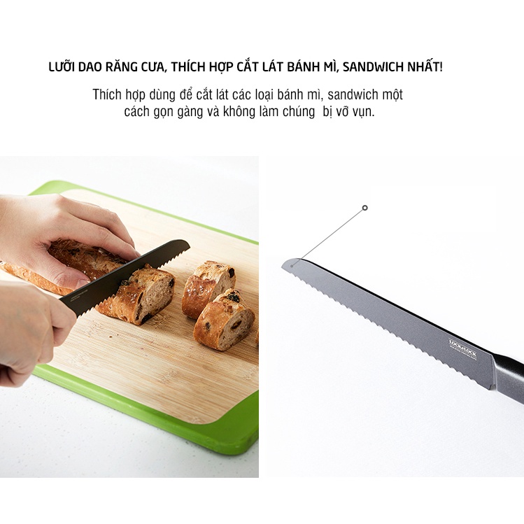 Dao Cắt Bánh Mì Lock&amp;Lock Bread Knife CKK313 - Hàng Chính Hãng Bằng Thép Không Gỉ, Lưỡi Răng Cưa, Kháng Nước- JoyMall