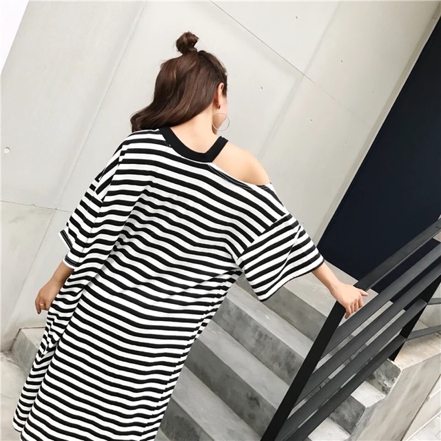 [Hàng Order] Váy Suông Kẻ Ngang Bigsize M13