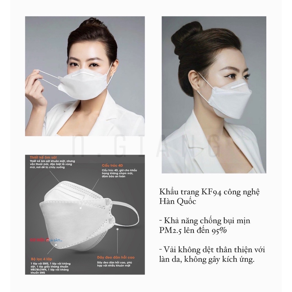 Khẩu trang y tế 4D Mask kháng khuẩn 4 lớp Hàn Quốc DQ94