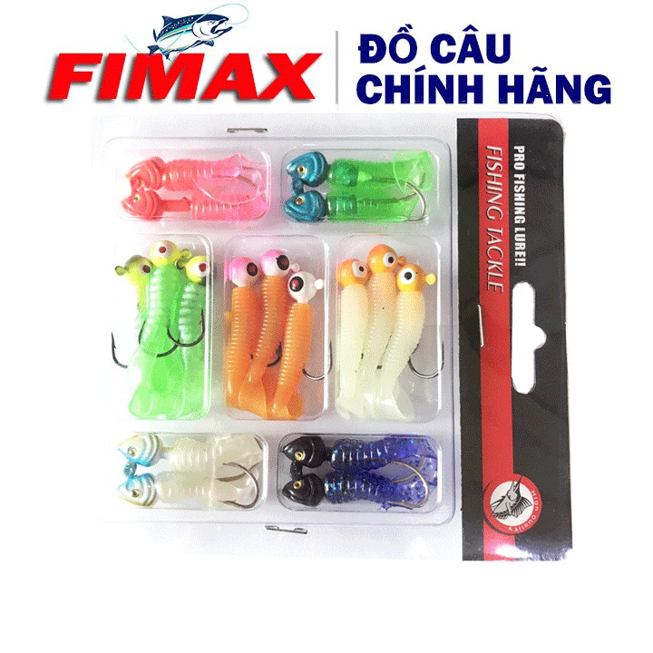 [COMBO SIÊU RẺ]Mồi mềm jig head có gắn lưỡi 8G/7CM -Mồi trùn giả câu cá lóc,cá rô