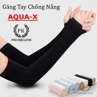 Găng tay chống nắng AQUA-X Hàn Quốc co giản tốt - Ống tay đi năng xỏ ngón Lets slim chống tia UV - PHỤ KIỆN LOVE