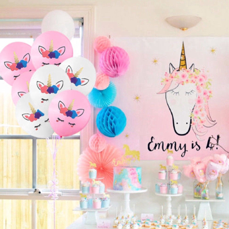 Bộ 20 quả bong bóng in hình ngựa một sừng dễ thương