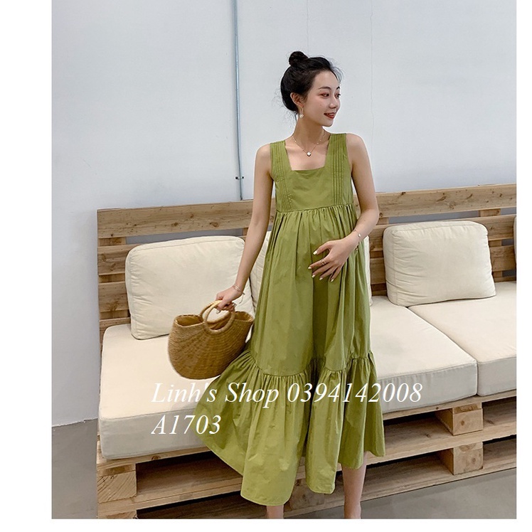 Váy Bầu Đầm Bầu Xinh Hai Dây A1703