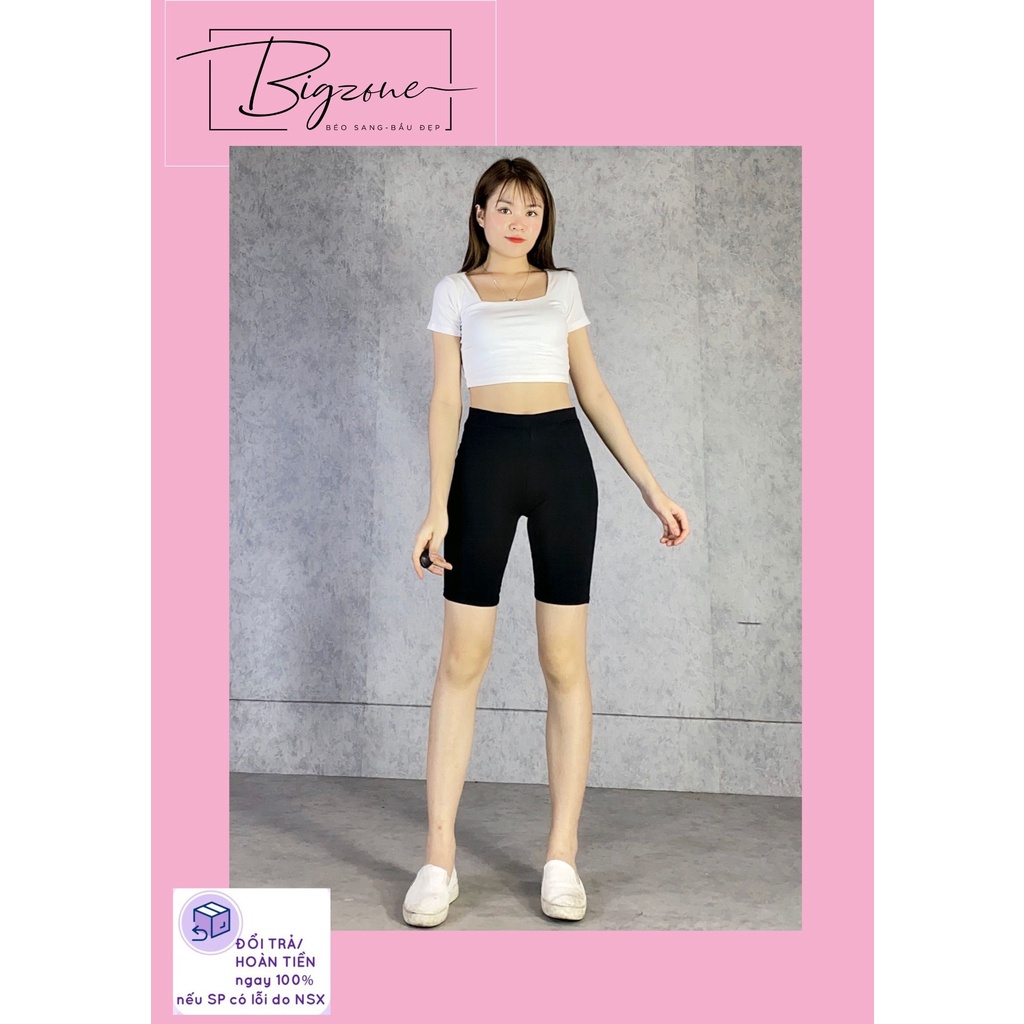 Quần Legging Nữ Đùi Ngắn Cạp Cao Nâng Mông Bigsize Chất Cotton Mềm Mại Đàn Hồi Siêu Co Giãn QL203