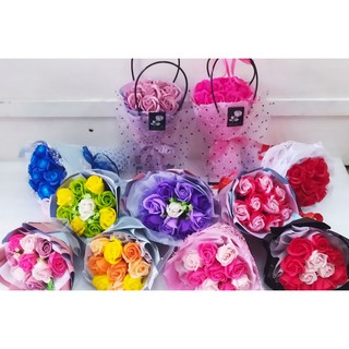 bó hoa hồng sáp 9b kèm túi kèm thiệp sang chảnh