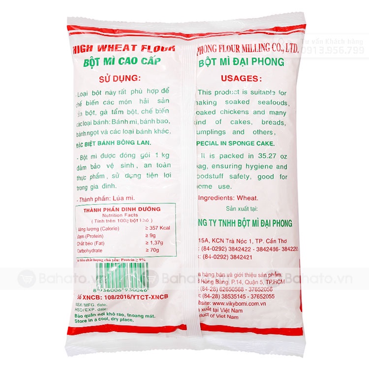 Bột mì đa dụng Vikybomi hiệu táo đỏ 1kg