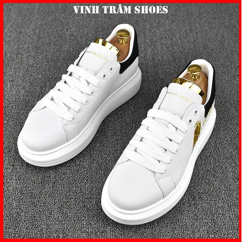 Giày thể thao nam sneaker đế cao 5 cm hai màu trắng đen , hàng sẵn kho 38 -43