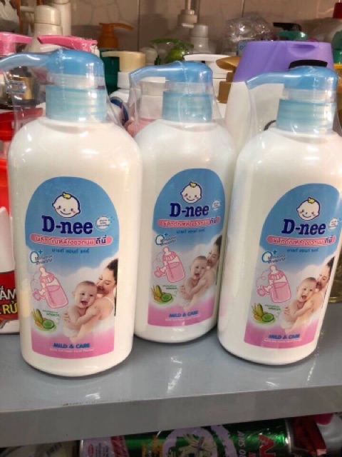 Nước rửa bình sữa và rau củ quả Dnee dạng chai 500ml & 620ml - Thái Lan