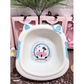 Chậu rửa mặt hình bò sữa.