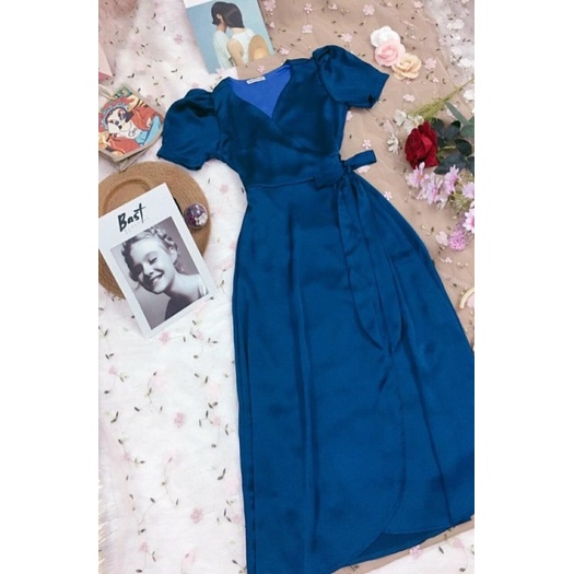 Váy lụa Satin buộc dây eo siêu xinh