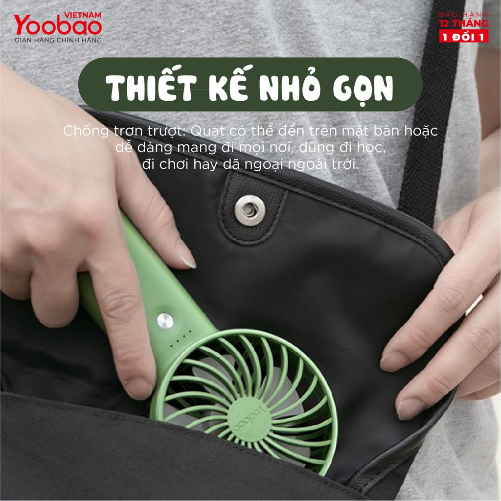 Quạt sạc mini để bàn làm việc YOOBAO F3 Pro 6000/5000mAh Kiêm sạc dự phòng - Hàng chính hãng - Bảo hành 12 tháng 1 đổi 1 | BigBuy360 - bigbuy360.vn