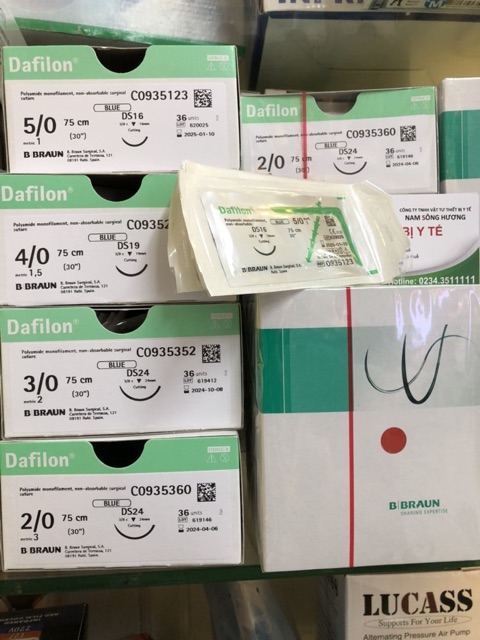 ❤Chỉ phẫu thuật không tiêu không tan thẩm mỹ DAFILON,chỉ phẫu thuật nylon nhấn mí Dafilon 3/0,4/0,5/0 6/0 Braun B.Braun