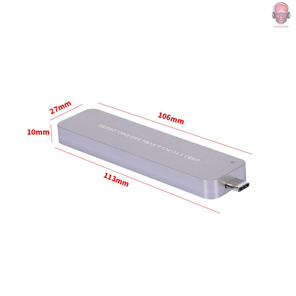 AUDI  M.2 NVME to Type-C Adapter M2 PCIE SSD Adapter Card Portable Hard Drive Enclosure Plug & Play