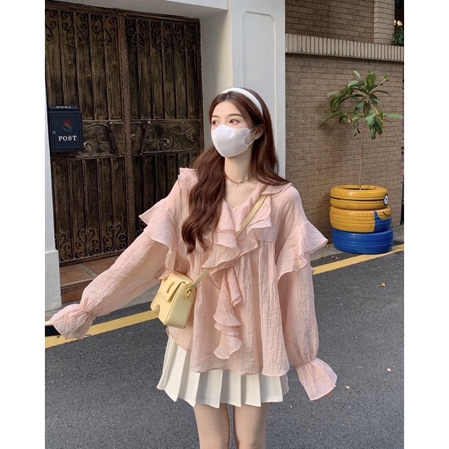 Áo tiểu thư công chúa dáng rộng tay dài