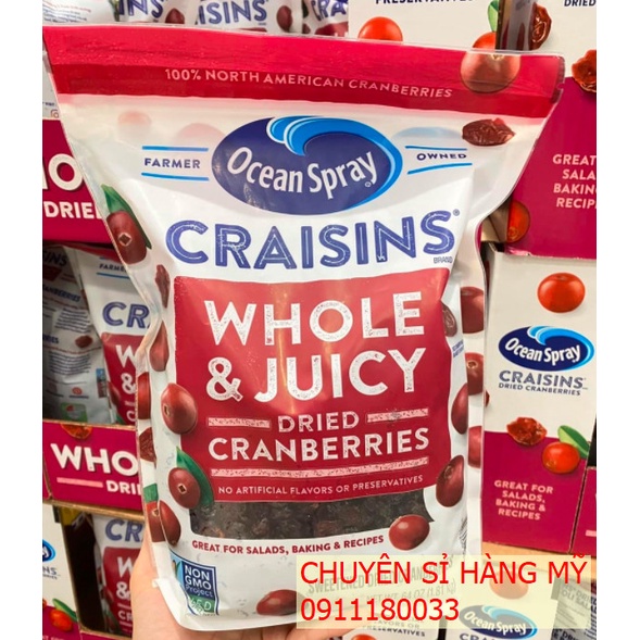 Nam Việt Quất Sấy Khô Patience Fruit & Co Organic Whole Cranberries
