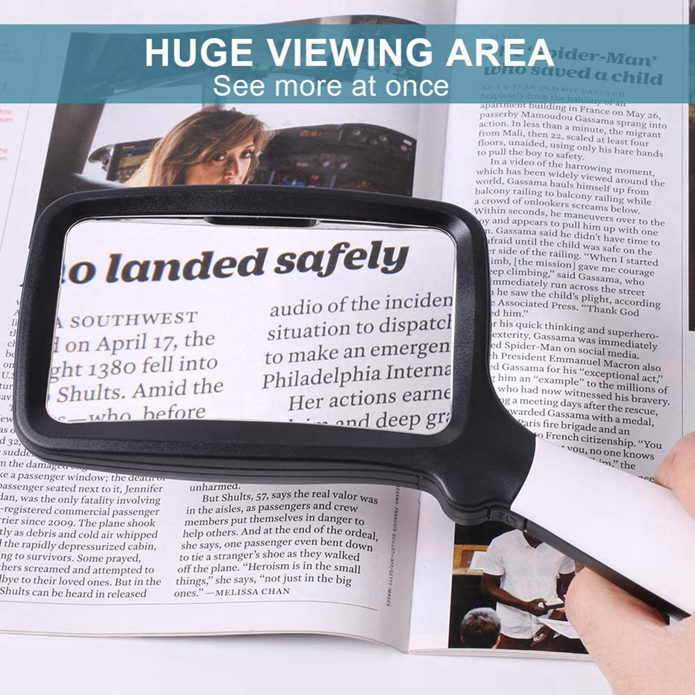 Kính Lúp Phóng Đại 2 Lần Có Đèn Led Hỗ Trợ Đọc Sách / Làm Đồ Trang Sức