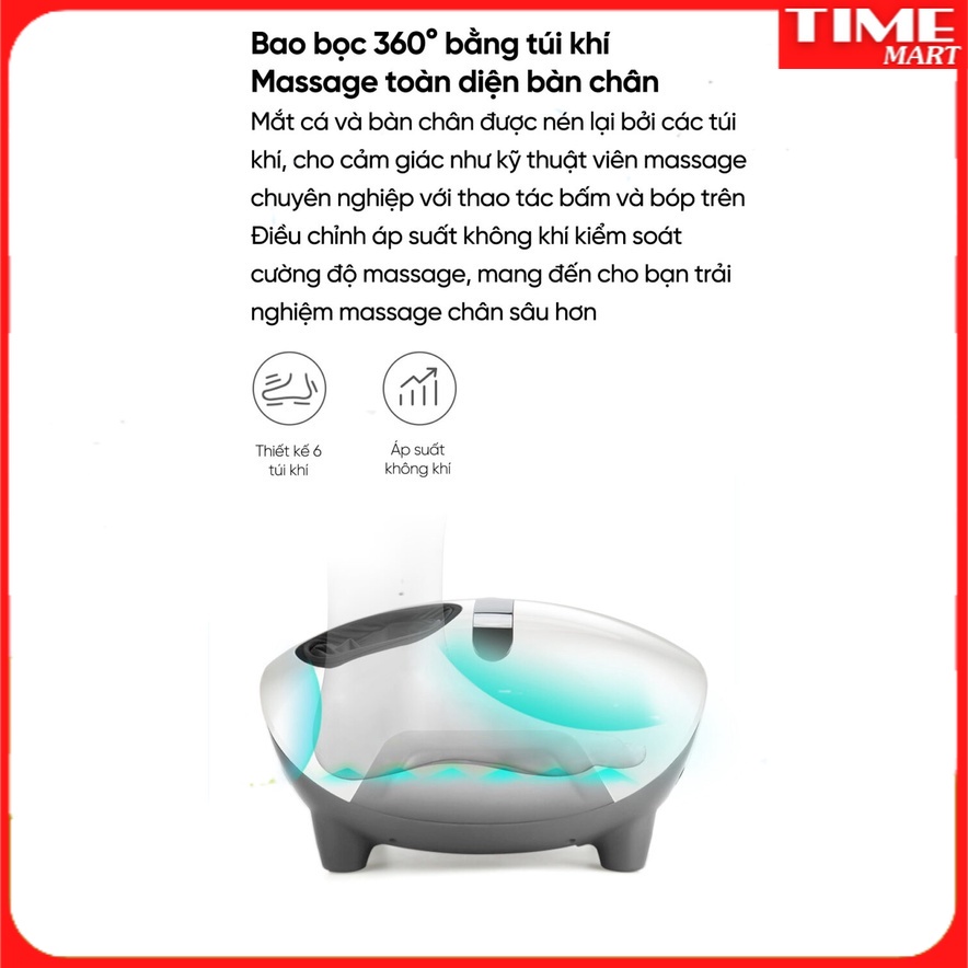 [CHÍNH HÃNG] Máy massage chân bấm huyệt XGEEKF3/LERAVAN Xiaomi Youpin. Mát xa làm ấm chân 360độ. Khử mùi ion [TIME_MART]