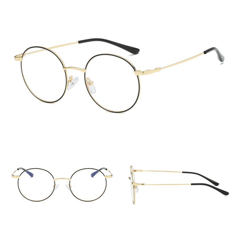 Mắt kính gọng tròn tròng trong suốt phong cách vintage Hàn Quốc cho nam nữ balo local brand | BigBuy360 - bigbuy360.vn