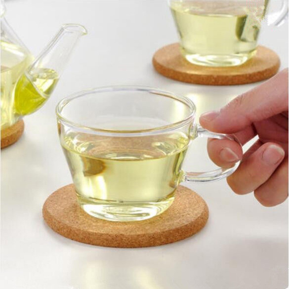 Bình Nước BK Kiểu Dáng Đơn Giản Hiện Đại✿Đế Lót Ly Hình Tròn Bằng Nút Bần Tiện Dụng