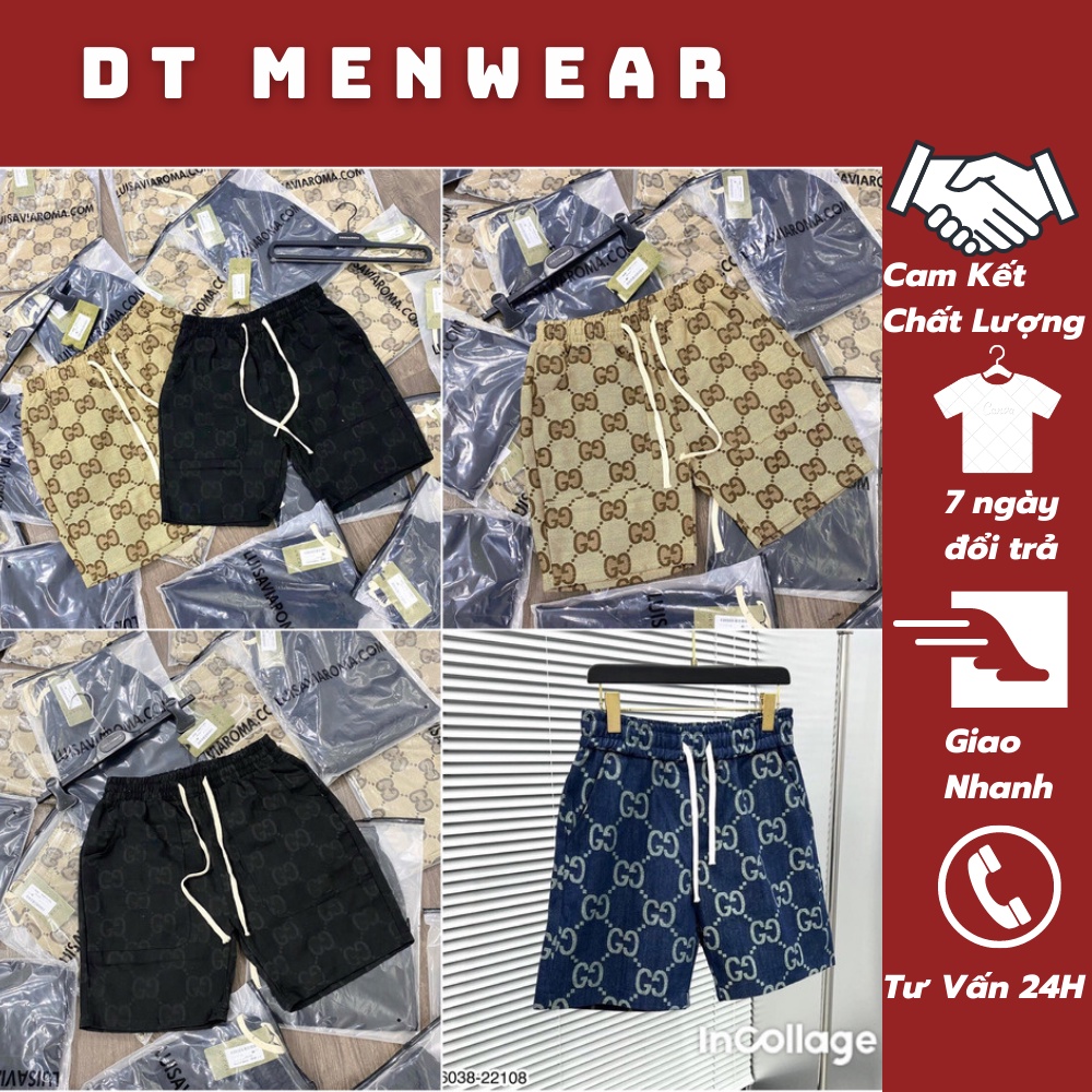 Quần Gucci Nam Logo Nổi Cực Chất - Quần Đùi Nam Nữ Gc Chất Liệu Cotton Thô Cao Cấp DT Fashion Menwear