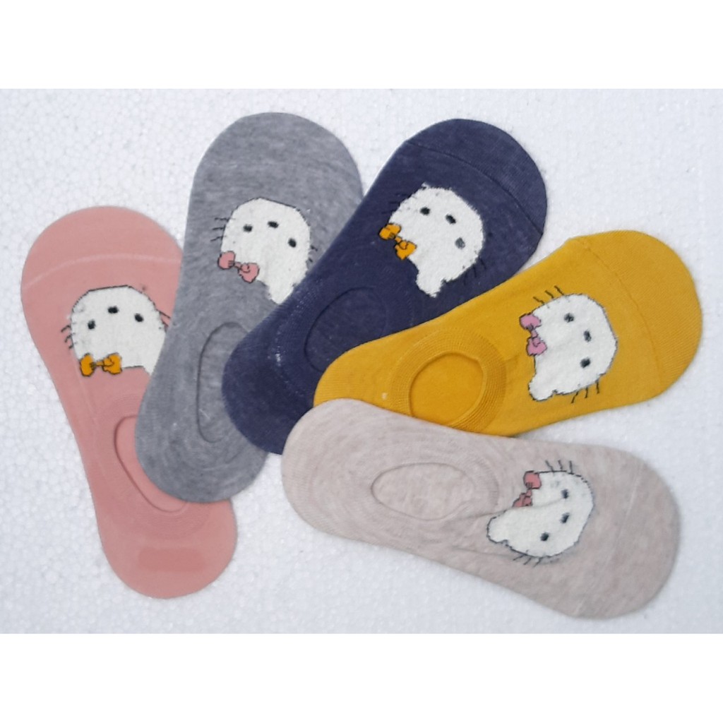 Set 5 đôi vớ lười nữ Cotton mềm mại chống hôi chân hình thú siêu dễ thương size 21-23cm ( nhiều màu )