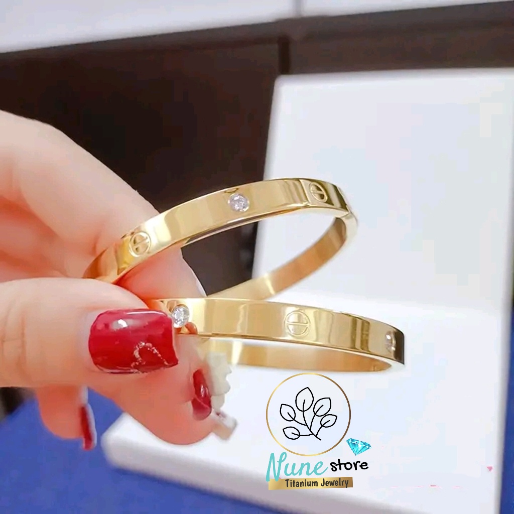 Vòng tay, lắc tay titan nữ không gỉ cao cấp form tròn Nune store kiểu Hàn Quốc | BigBuy360 - bigbuy360.vn