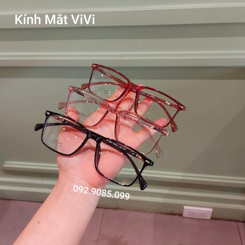Gọng kính cận vuông V8087 Nam Nữ - Nhựa dẻo hàn - Kính Mắt ViVi - Nhận cắt cận viễn loạn