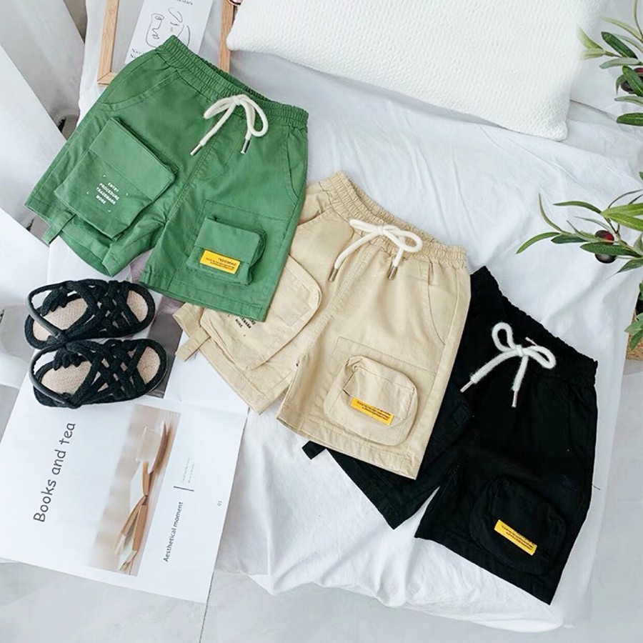 Quần Short Kaki Túi Hộp Co Giãn Size Đại Xuất Hàn Quần Sooc Cho Bé Trai Bé Gái BOBO QS03