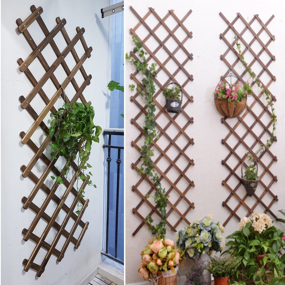Giàn gỗ kích thước 200x 60cm treo cây ban công, trang trí ban công sân thượng, decor sân vườn,giàn leo cây ban công.