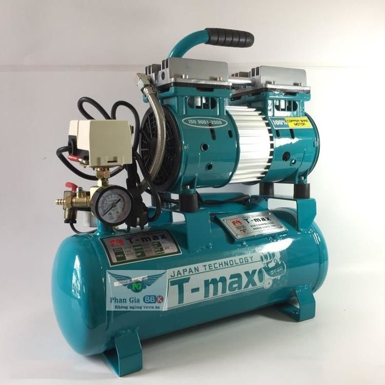Máy nén khí T-max 12L, máy nén khí không dầu, máy phun sơn 100% dây đồng