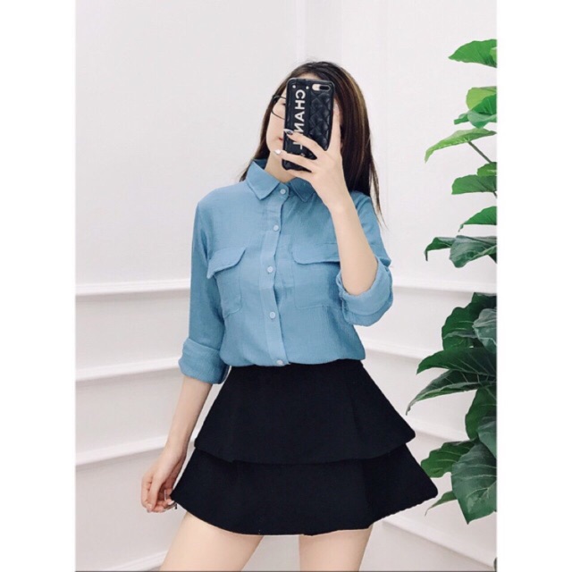 { XẢ HÀNG } Áo sơmi đũi màu