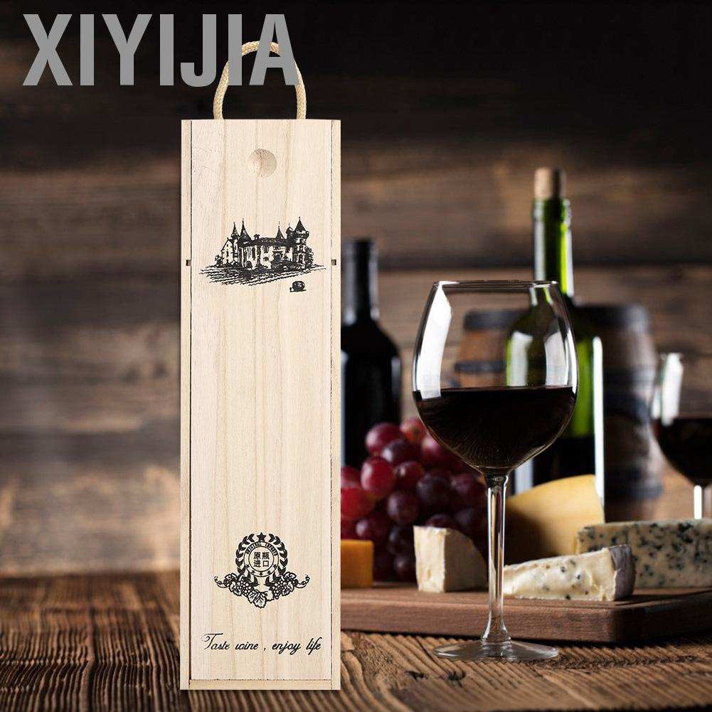 Xiyijia Retro Red Wine Bottle Box Portable Delicate Wooden Storage Container Gift Cas HG