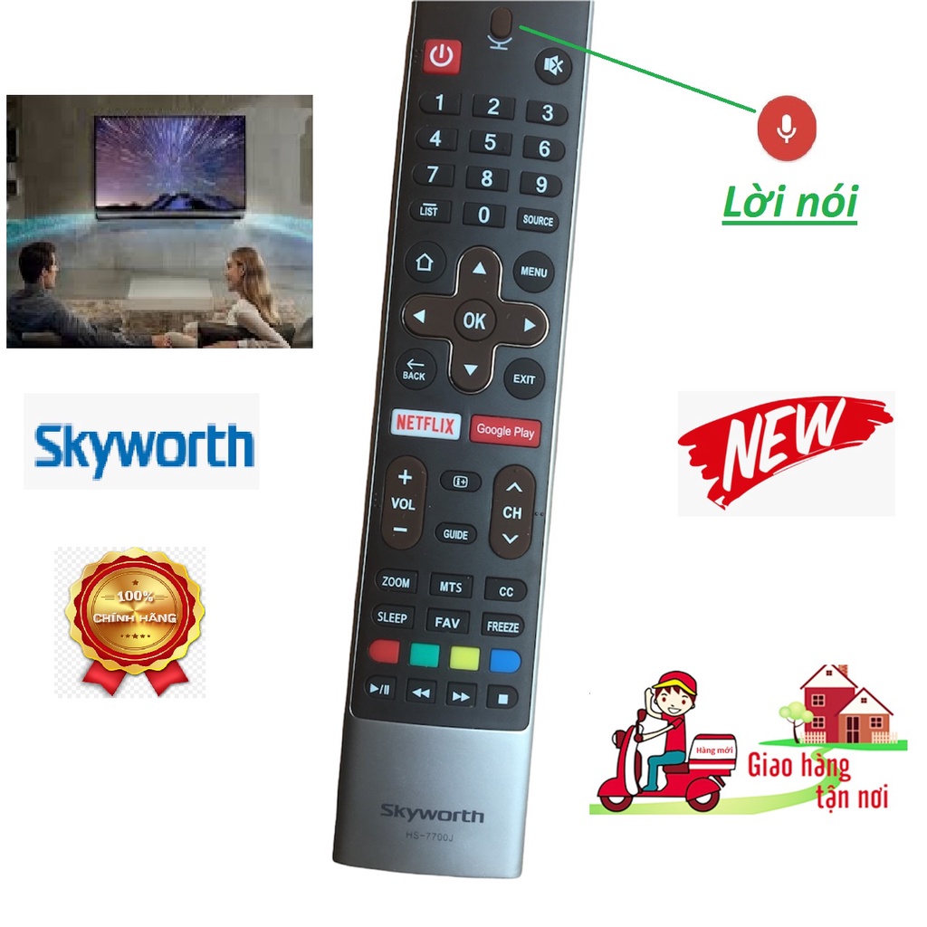 [CHÍNH HÃNG] Điều khiển tivi skyworth giọng nói hàng mới 100%